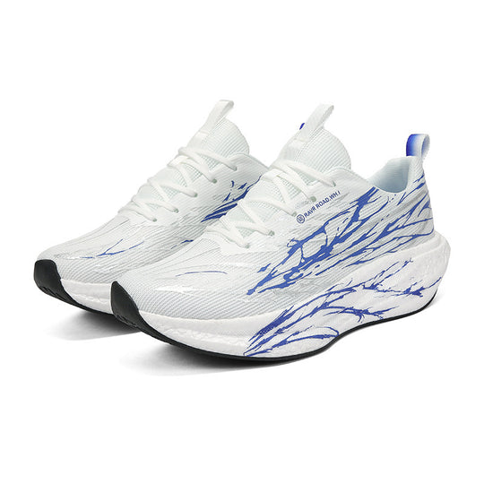 Unisex leichte Performance-Laufschuhe mit gestricktem Obermaterial, reaktiver Hohlkern-Zwischensohle und dynamischem Grafikprint EB