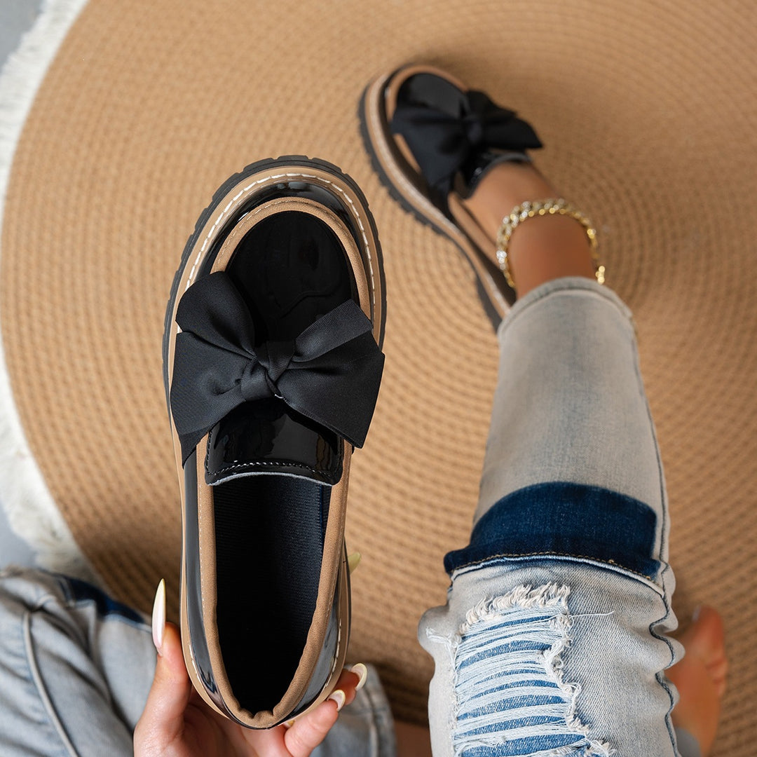 Damen modische Schnürschuhe mit großer Schleife EB