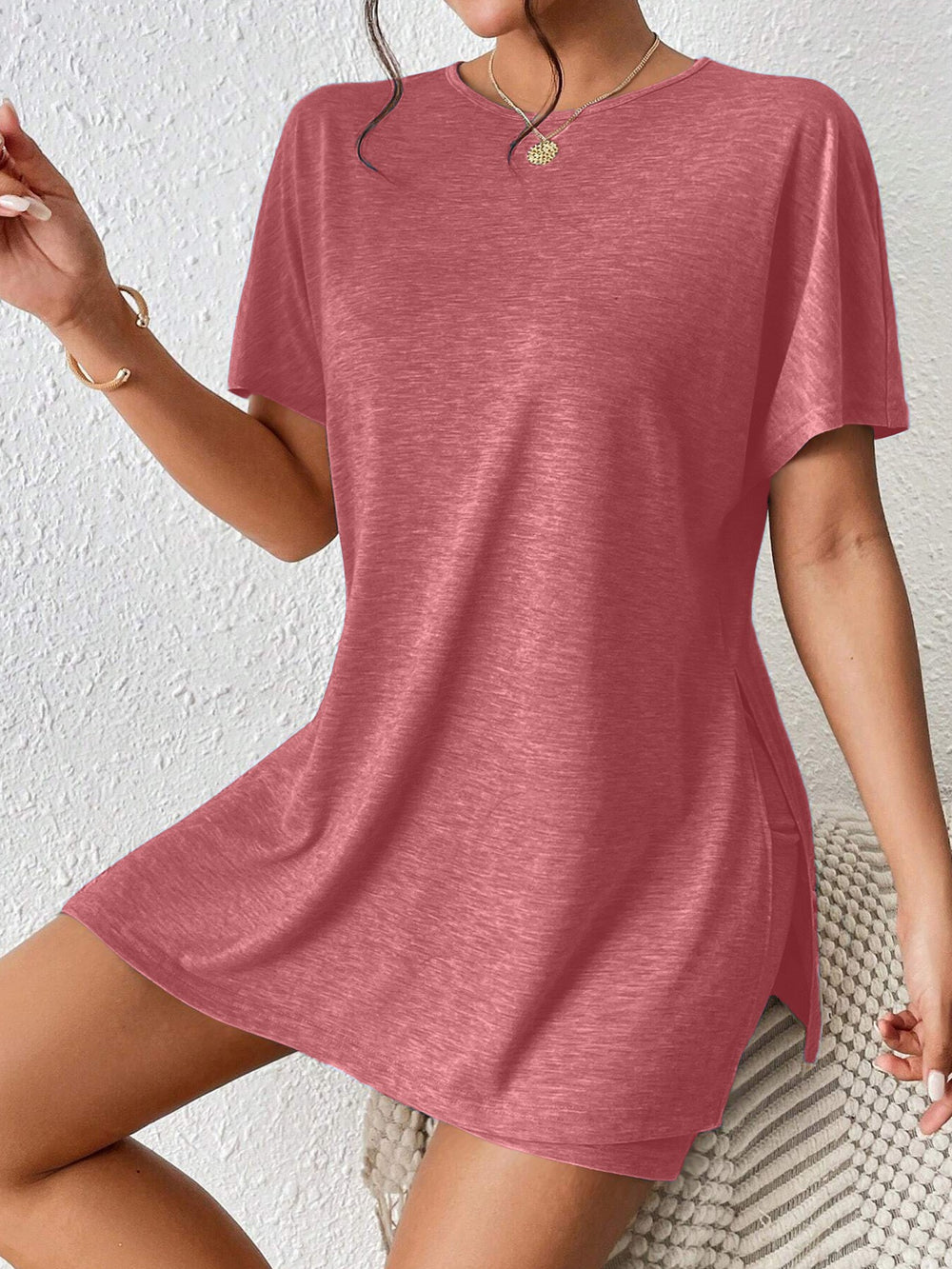 Damen lässiges T-Shirt und Shorts-Set mit hochwertiger Jersey-Qualität EB