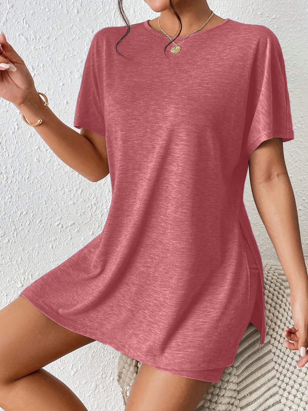 Damen lässiges T-Shirt und Shorts-Set mit hochwertiger Jersey-Qualität EB