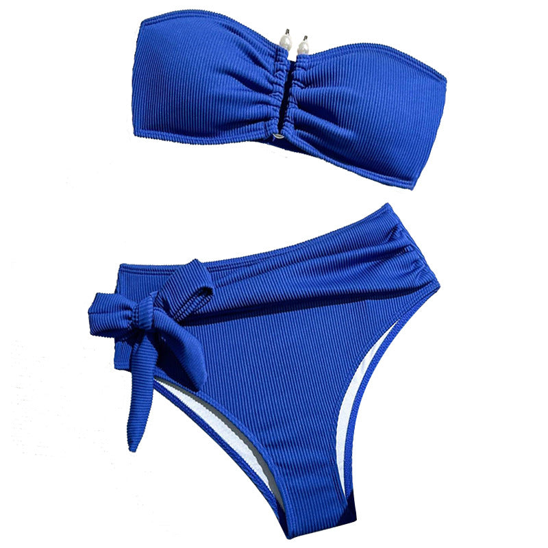 Damen Bandeau-Bikini mit modernem Wickelbund EB