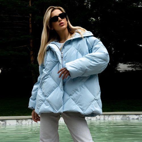 Damen gepolsterte Steppjacke mit hohem Kragen und praktischen Taschen EB