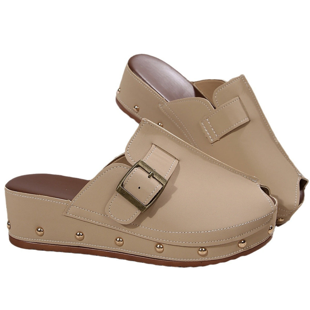 Damen Komfortable Clogs mit modischem Schnallen-Detail EB