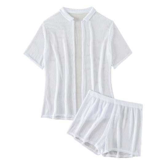 Damen lässiger Sommerstrickanzug EB