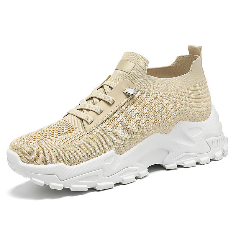 Damen Sportliche Slip-On Sneakers mit atmungsaktiver Strick-Oberfläche EB