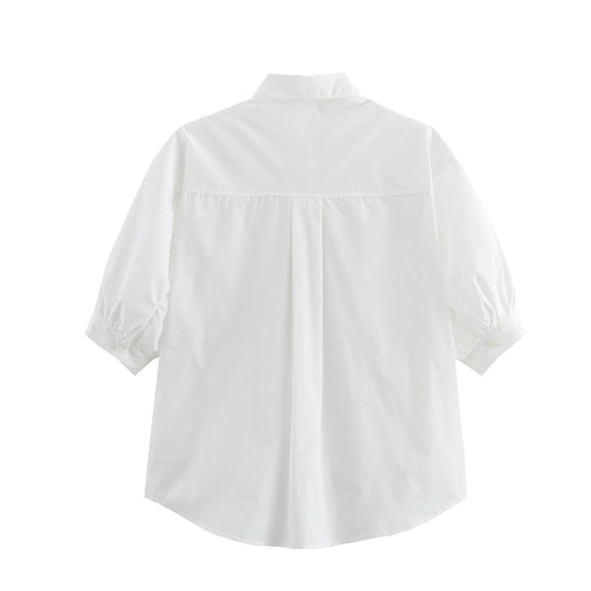 Damen Blusenshirt mit lässigem Schnitt und praktischen Brusttaschen EB