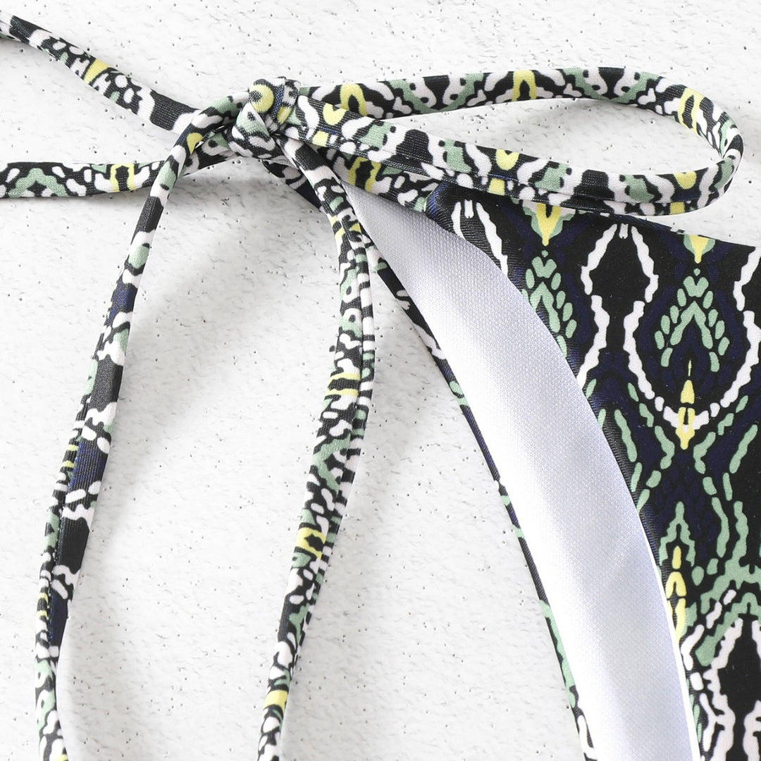 Damen Triangel-Bikini mit verspieltem Knoten-Design EB