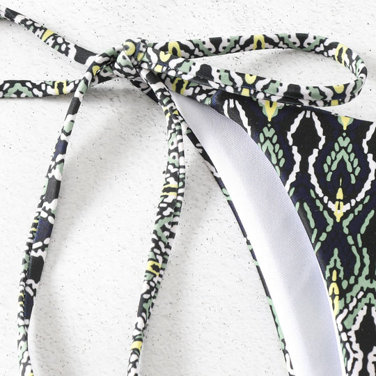 Damen Triangel-Bikini mit verspieltem Knoten-Design EB