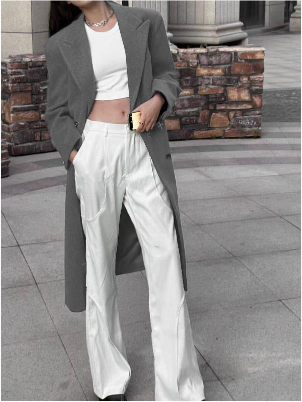 Damen maßgeschneiderter Langblazer mit eleganter Silhouette EB