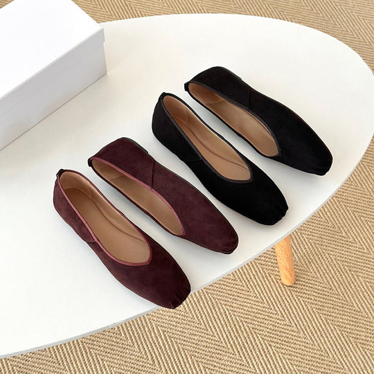 Damen Mokassin-Ballerinas aus weichem Veloursleder EB