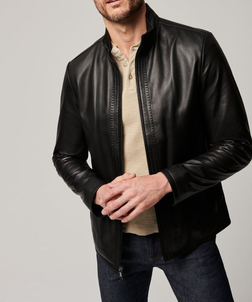 Herren elegante jacke mit hohem Kragen und dezenten Details EB