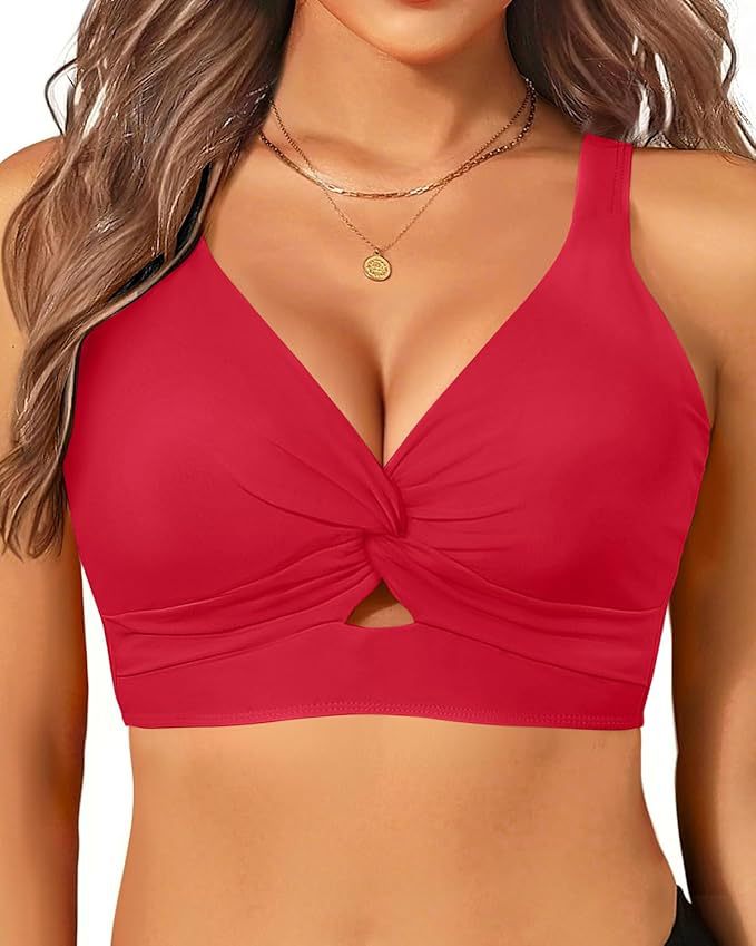 Damen sportliches Bikinioberteil mit floralem Design EB