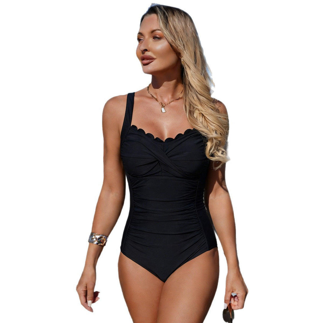 Damen Eleganter Einteiler Badeanzug mit raffinierten Tierprint-Details EB