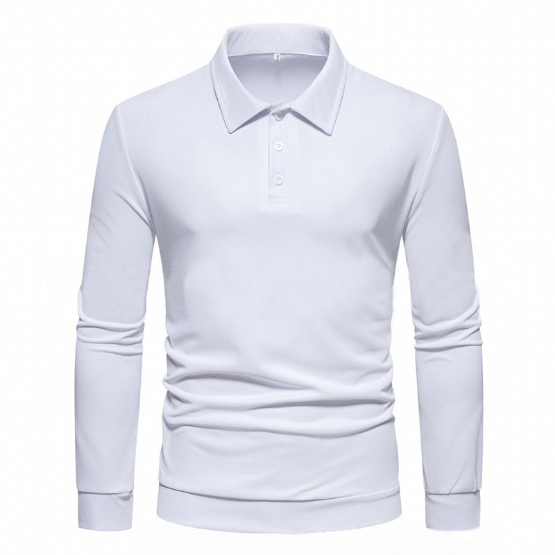 Herren Langarm Polohemd aus atmungsaktivem Stoff mit modernen Knopfdetails EB