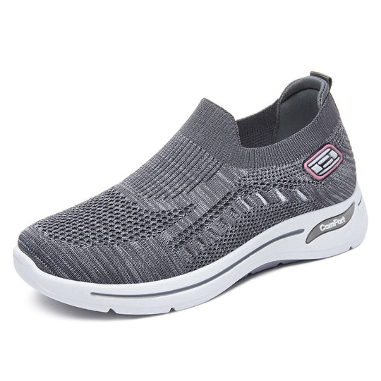 Damen nan ultraleichter gestrickter Slip-On Walking-Sneaker mit nahtlosem Sockenschaft und dämpfender EVA-Comfort-Zwischensohle EB