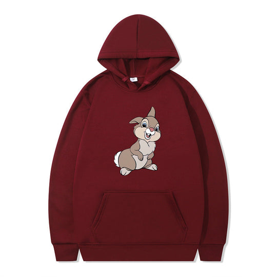 Damen Kapuzenpullover mit niedlichem Hasen-Design und bequemen Kängurutaschen EB