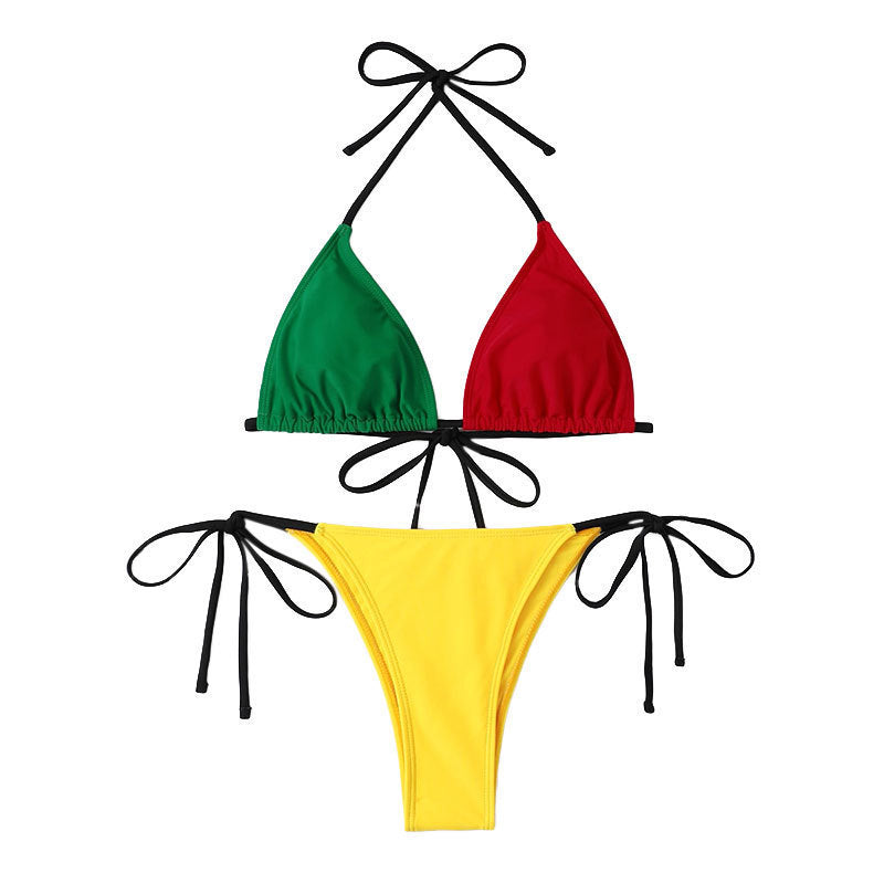 Damen Triangel-Bikini-Set mit raffinierten Bindebändern EB