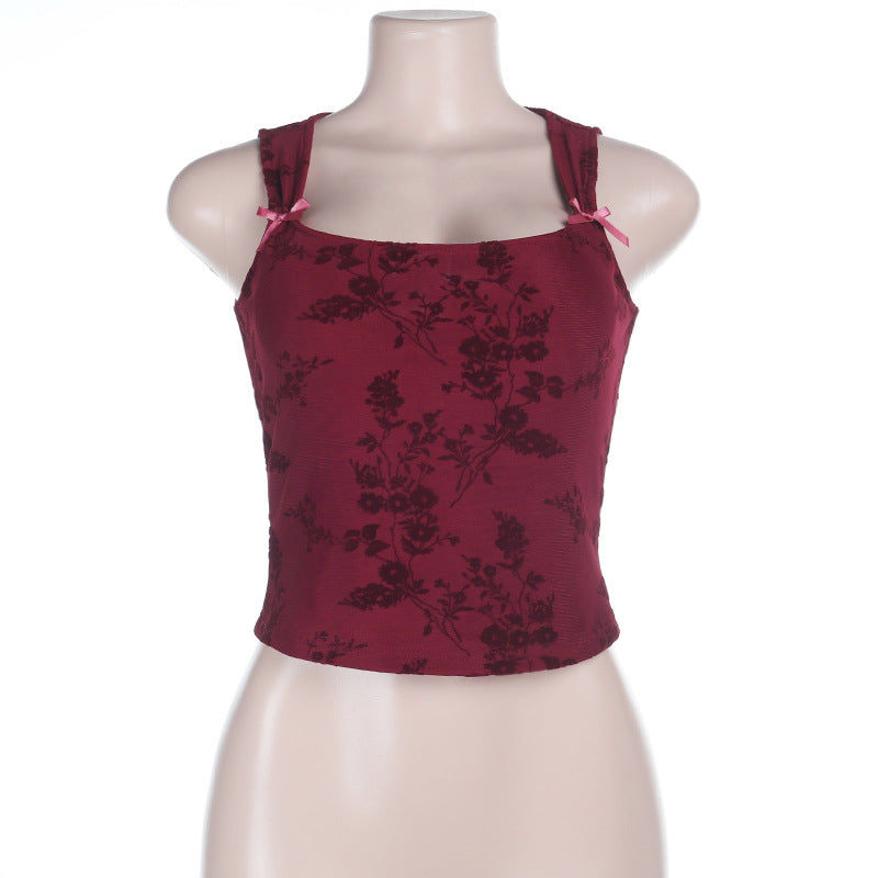 Damen Blumendesign Crop-Top EB