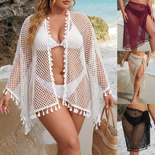 Damen luftiger Häkel-Strandsarong EB 1779787399
