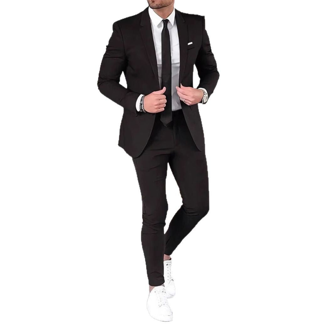 Herren nan modernes Abend-Sakko mit schmaler Silhouette und schmal geschnittener Anzughose EB