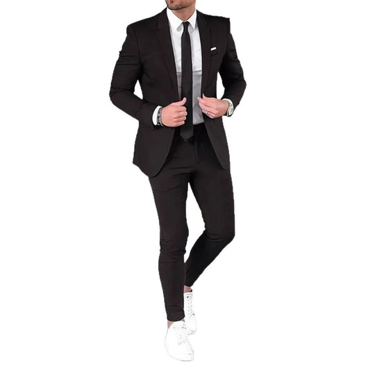 Herren nan modernes Abend-Sakko mit schmaler Silhouette und schmal geschnittener Anzughose EB