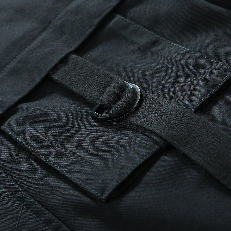 Herren Canvas-Bomberjacke im Fieldstil mit Gurt- und Ringdetails EB