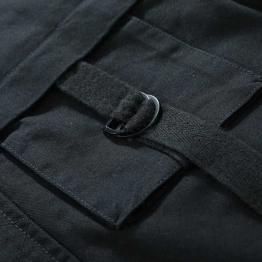 Herren Canvas-Bomberjacke im Fieldstil mit Gurt- und Ringdetails EB