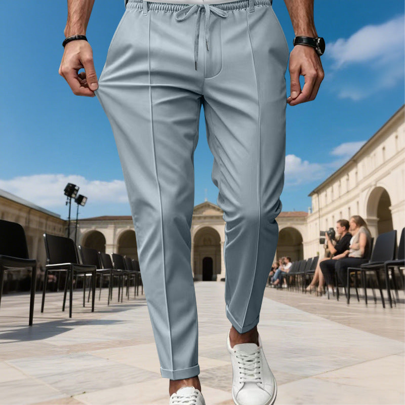 Herren moderne Chinohose mit bequemem elastischem Bund und praktischen Seitentaschen EB