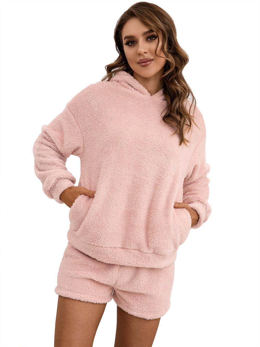 Damen Fleece-Hoodie und Shorts Set EB