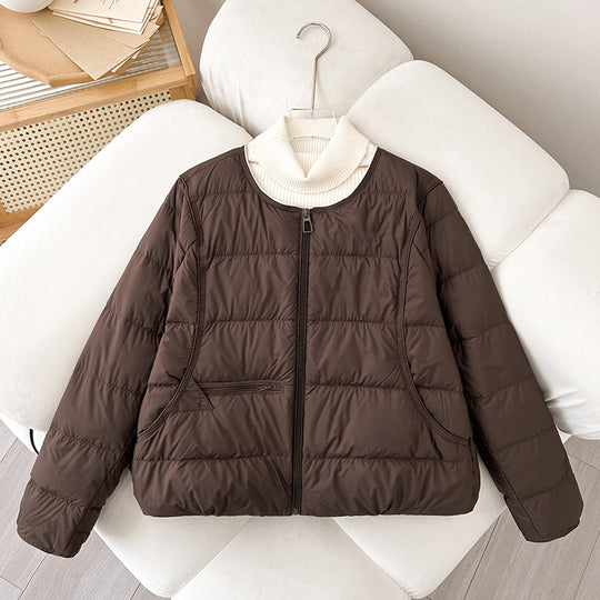 Damen Bequeme gesteppte Freizeitjacke mit hochschließendem Kragen und seitlichen Taschen EB