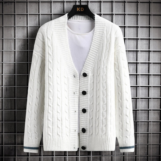 Damen Strickjacke mit Zopfmuster und Knopfdetails EB