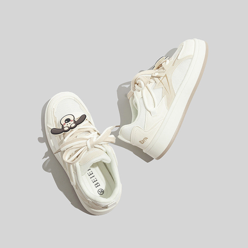 Damen Sneakers mit verspieltem Tiermotiv und innovativer Schnürung EB