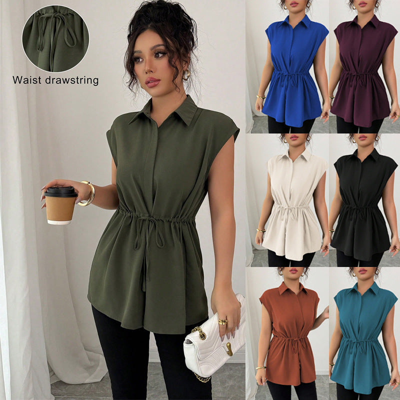 Damen lässige Bluse mit tailliertem Schnitt EB