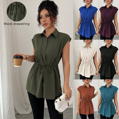 Damen lässige Bluse mit tailliertem Schnitt EB
