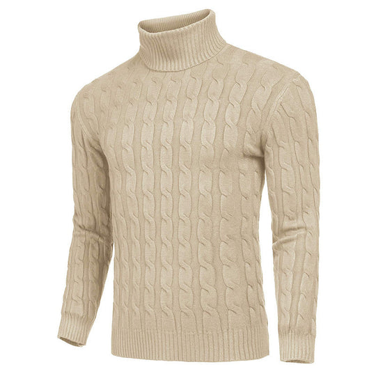 Herren modischer Rollkragenpullover mit strukturierter Strickoptik EB
