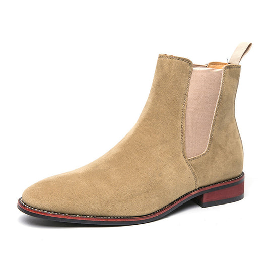 Damen elegante Chelsea-Stiefel aus weichem Wildleder mit elastischen Einsätzen EB