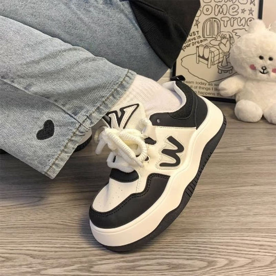 Damen Modische Sport Sneakers mit doppeltem Obermaterial und rutschfester Sohle EB