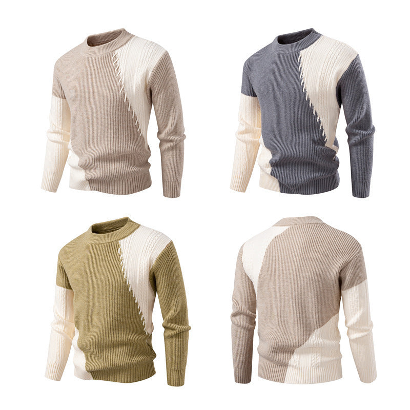 Herren Strickpullover mit modernem Struktur-Design und elegantem Kragen EB