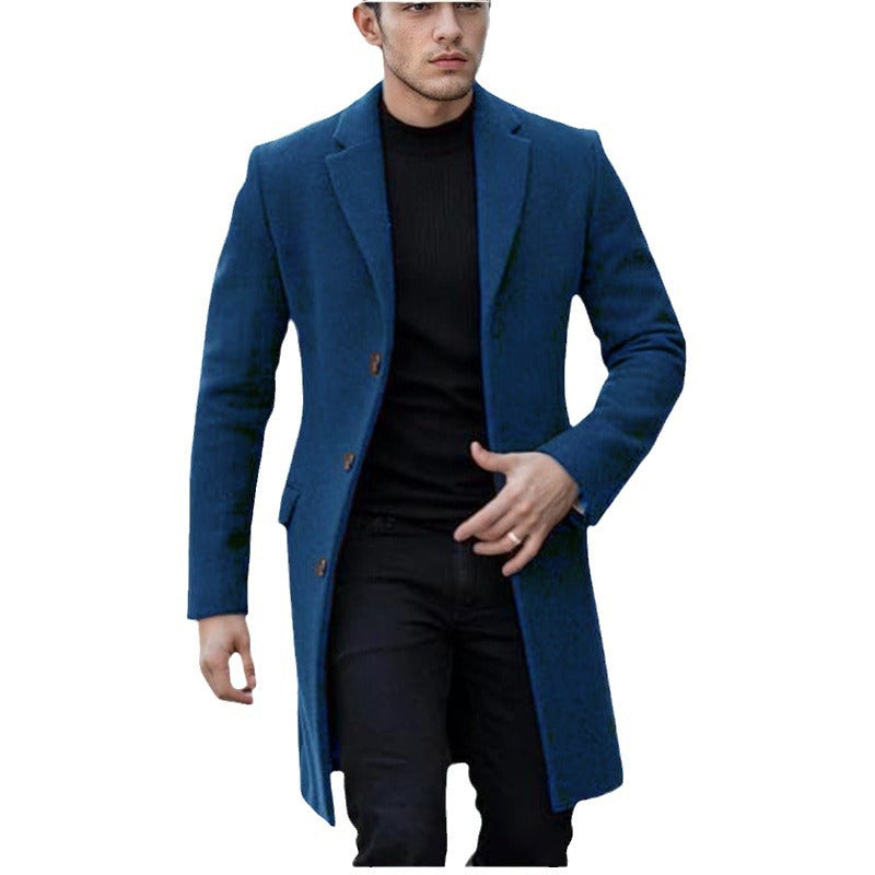 Herren eleganter Wollmantel mit schmalem Schnitt EB