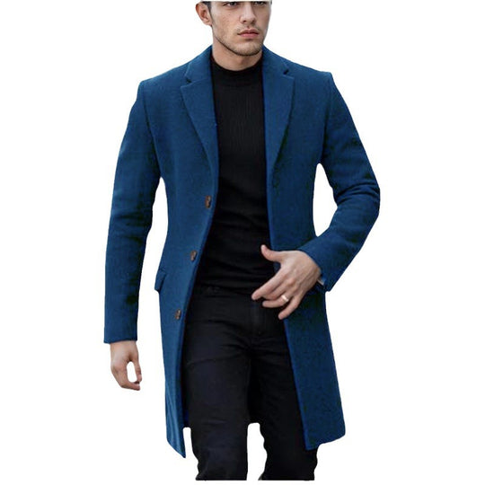Herren eleganter Wollmantel mit schmalem Schnitt EB