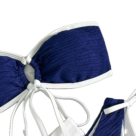 Damen Bandeau-Bikini mit verspielten Raffungselementen EB
