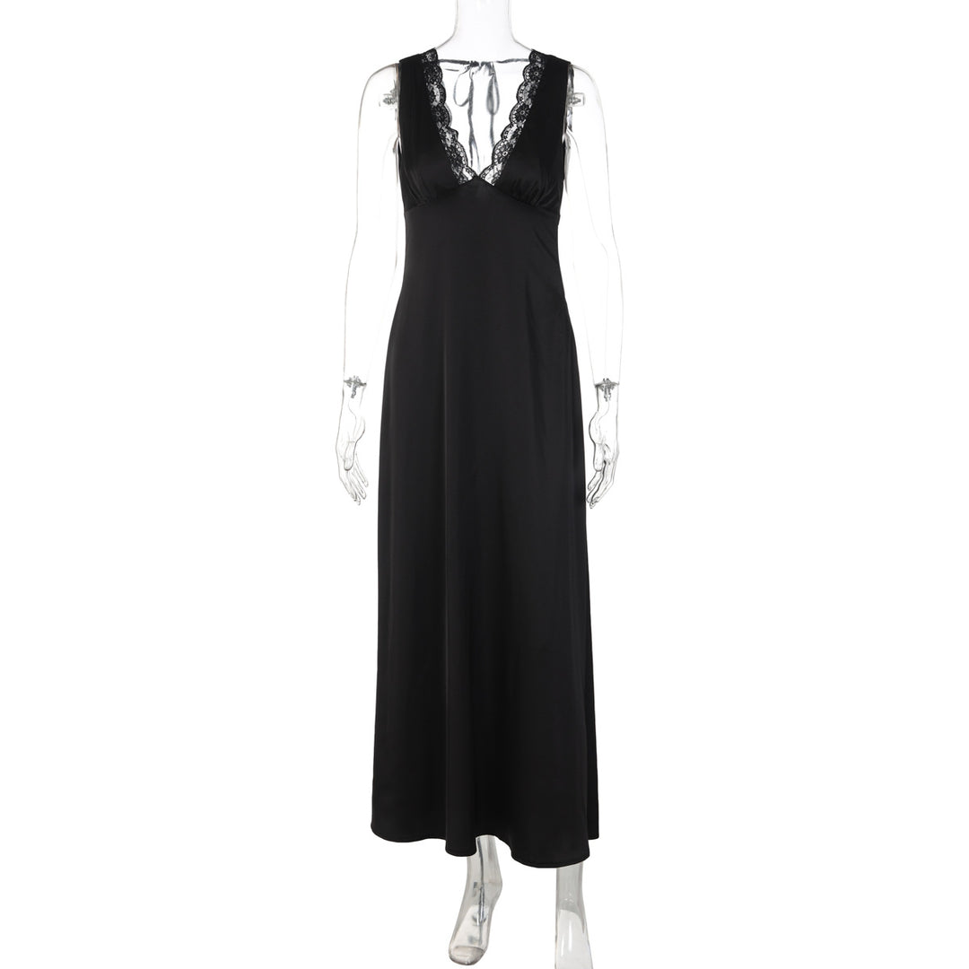 Damen Elegantes Nachthemd mit Spitzendetails EB