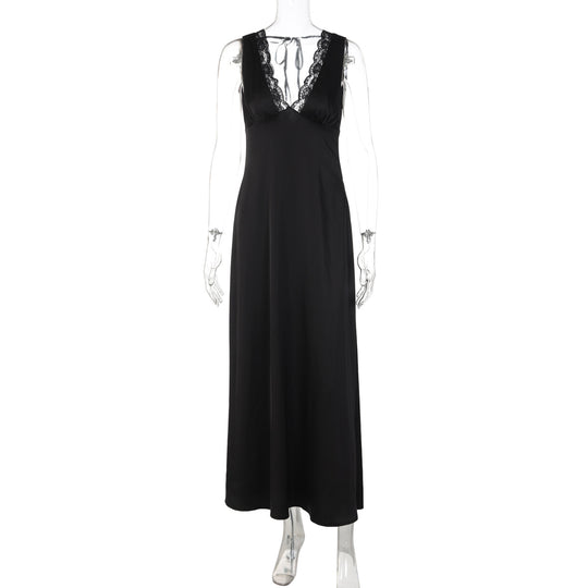 Damen Elegantes Nachthemd mit Spitzendetails EB