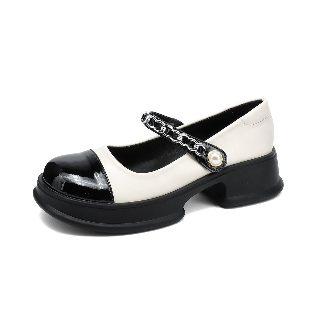 Damen Ballerinas mit modischem Riemchen und eleganter Kettenverzierung EB
