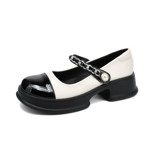 Damen Ballerinas mit modischem Riemchen und eleganter Kettenverzierung EB