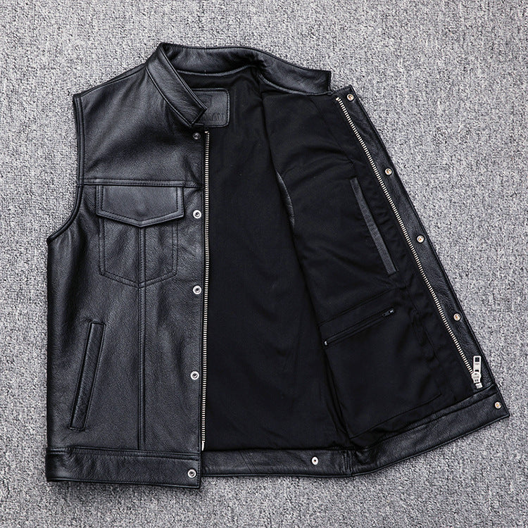Herren elegante weste mit praktischen Taschen und Stehkragen EB