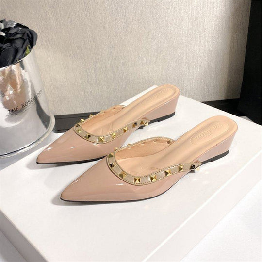 Damen spitze Mules mit Nietenverzierung EB