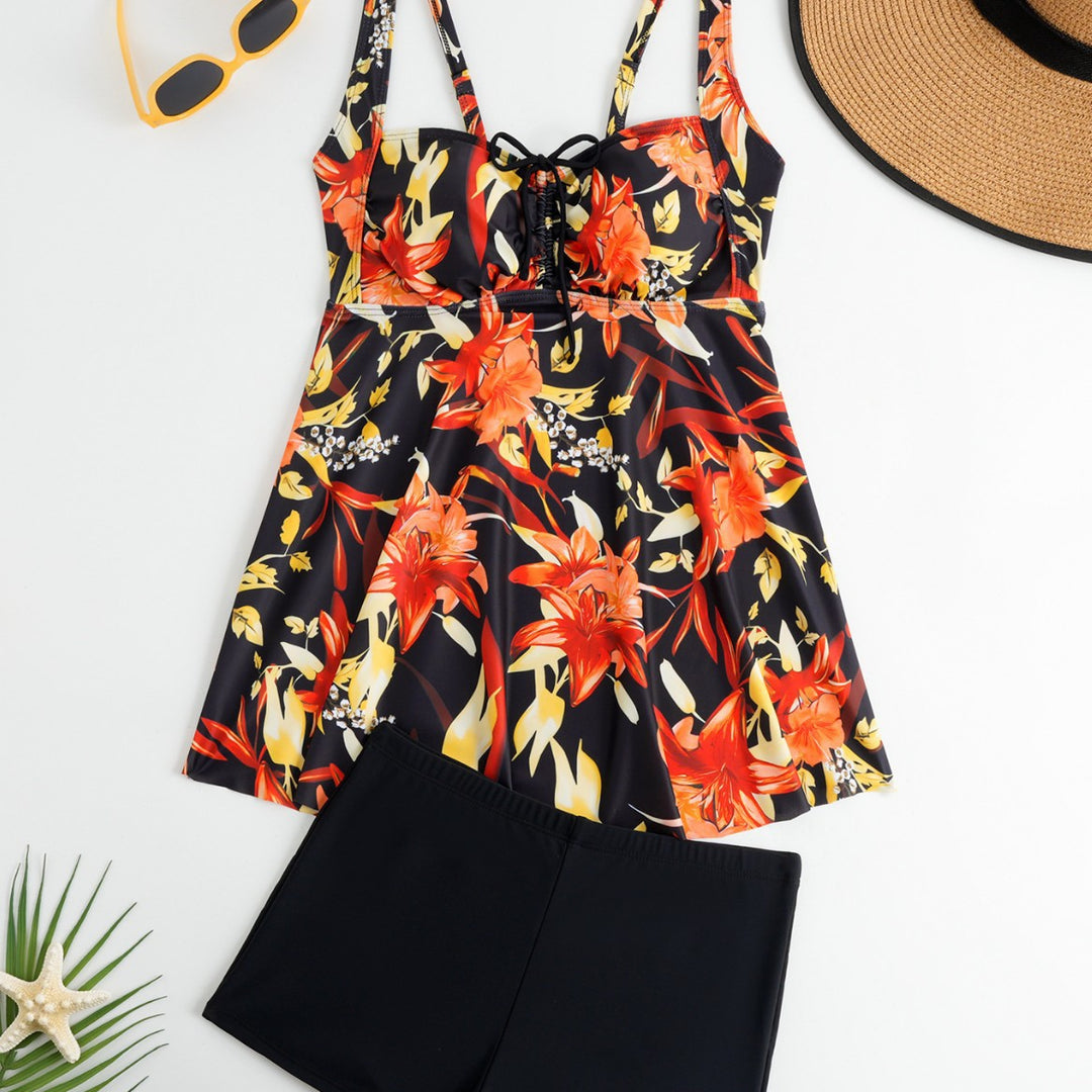 Damen Tankini mit floralem Oberteil und bequemen Shorts EB