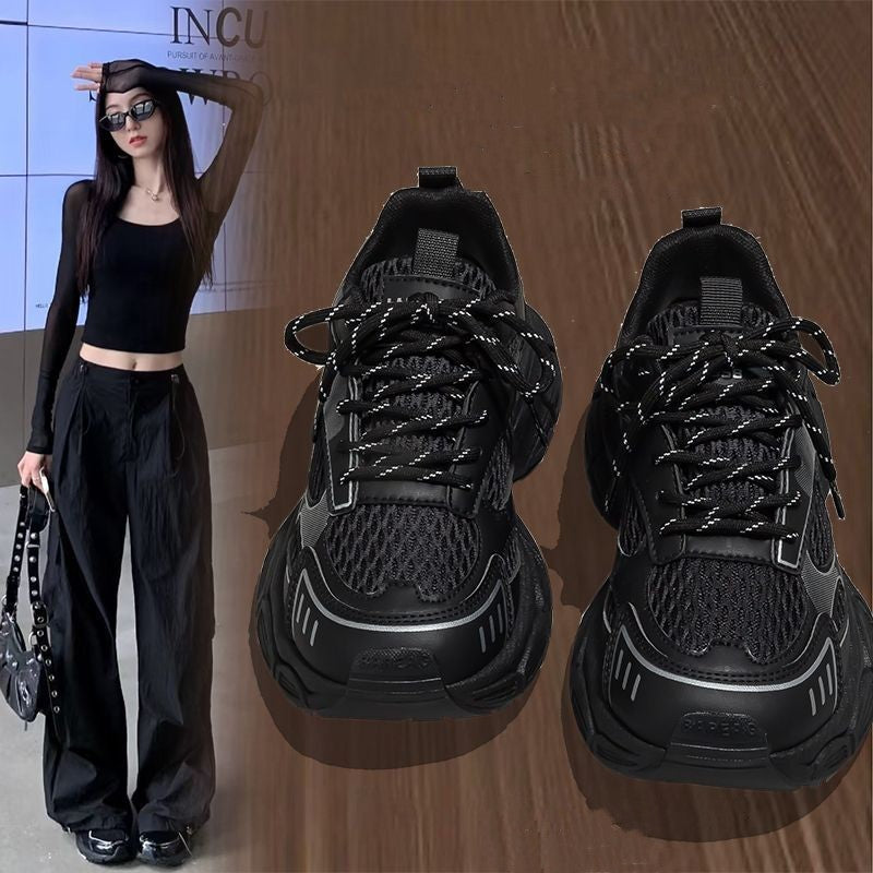 Damen Sportliche Sneakers mit atmungsaktivem Obermaterial und robustem Profil EB