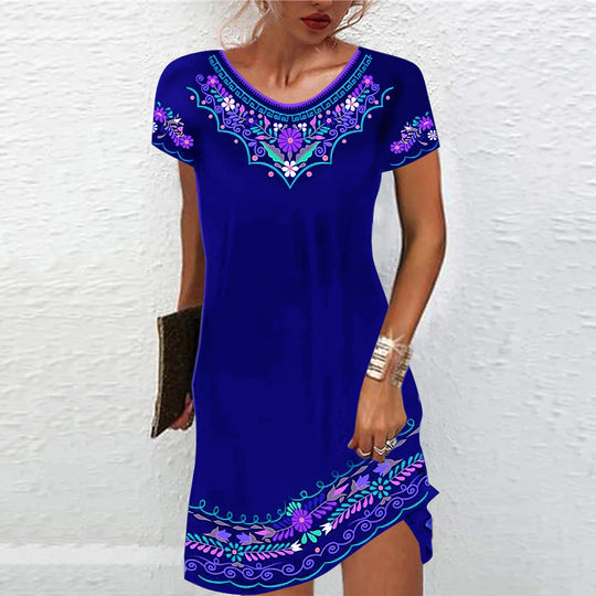 Damen Verspieltes Sommerkleid mit Blumenmuster EB
